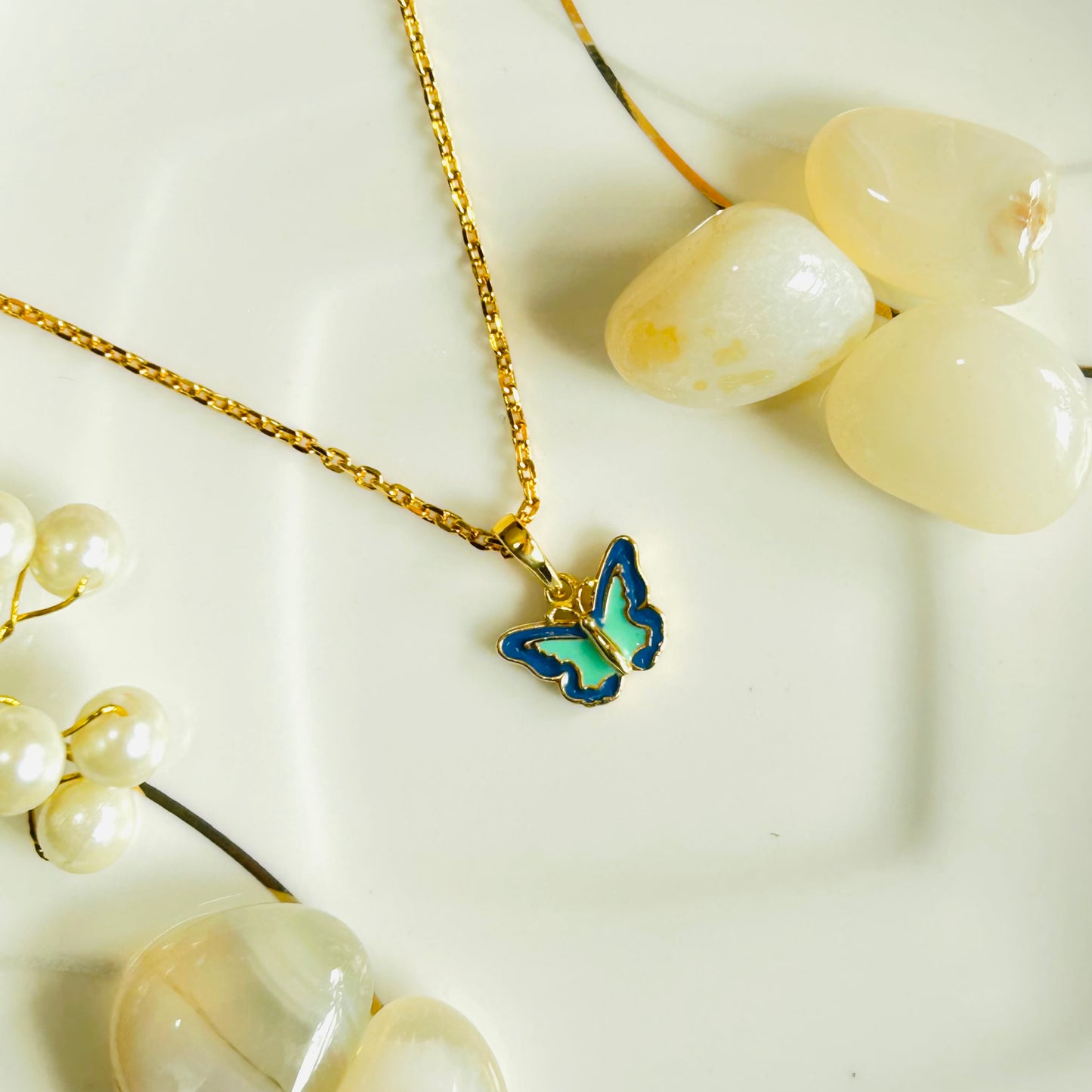 Blue Butterfly Necklace