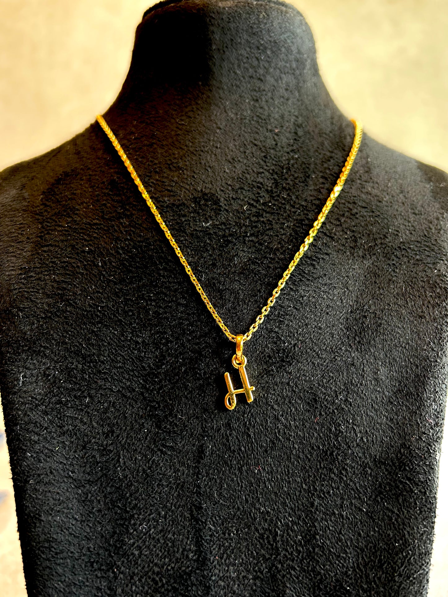"H" Name Initial Necklace