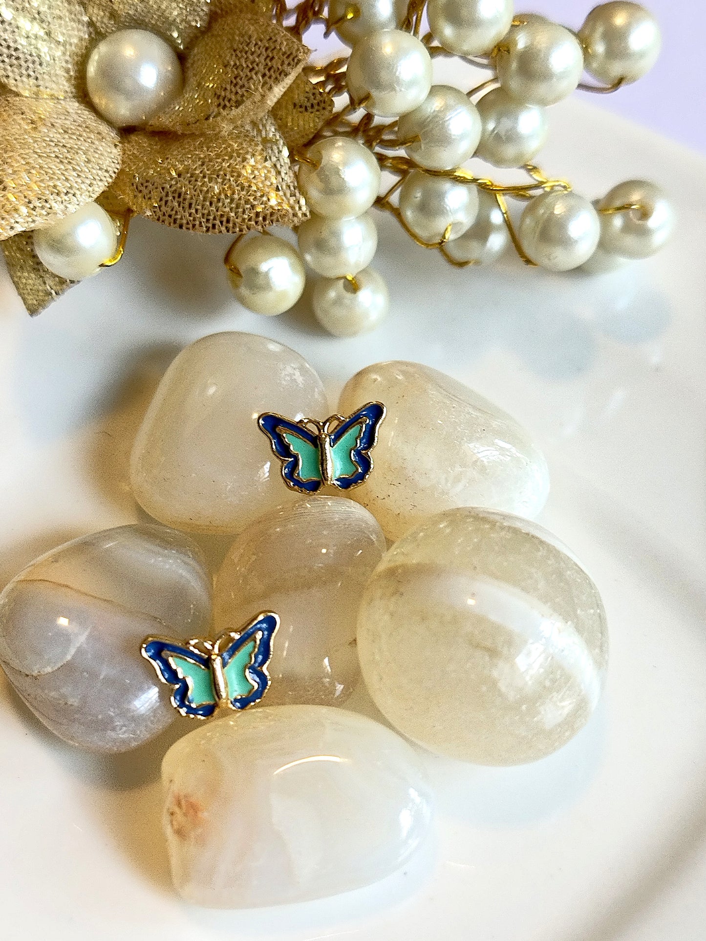 Blue Butterfly Ear stud
