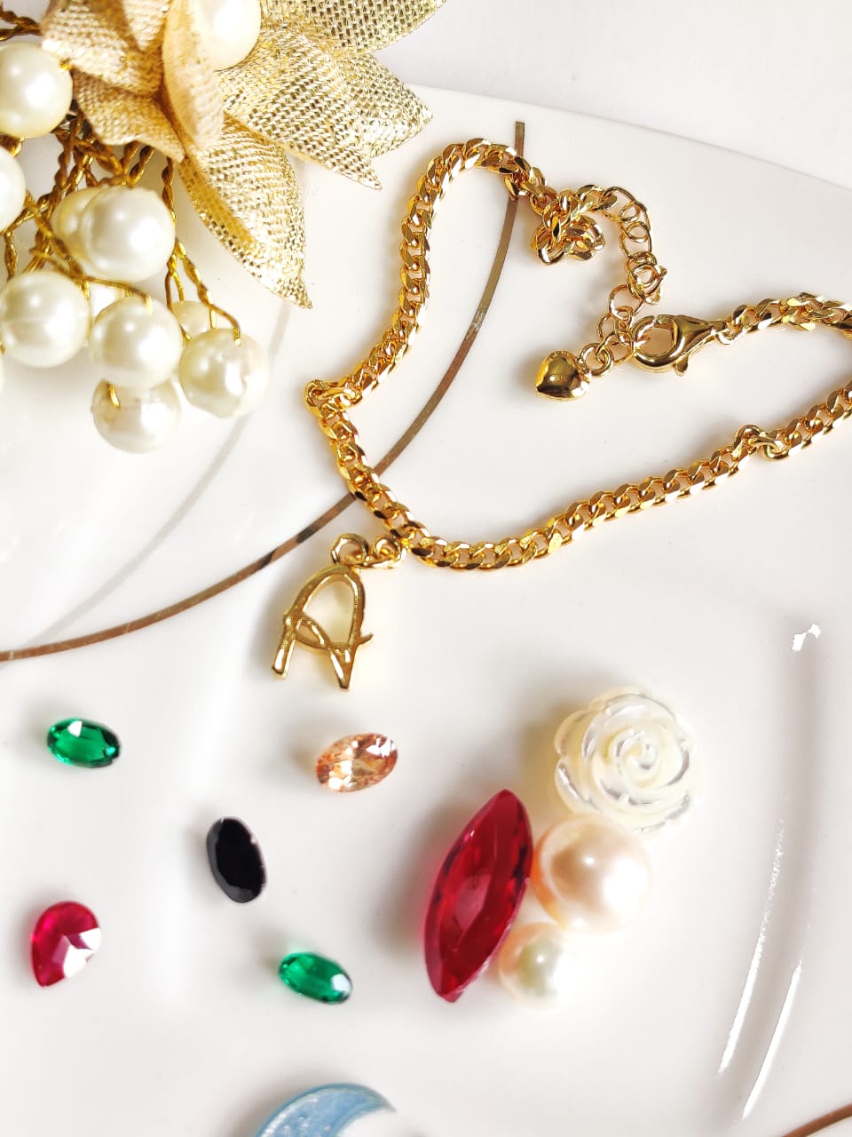 "A" Name Initial Bracelet