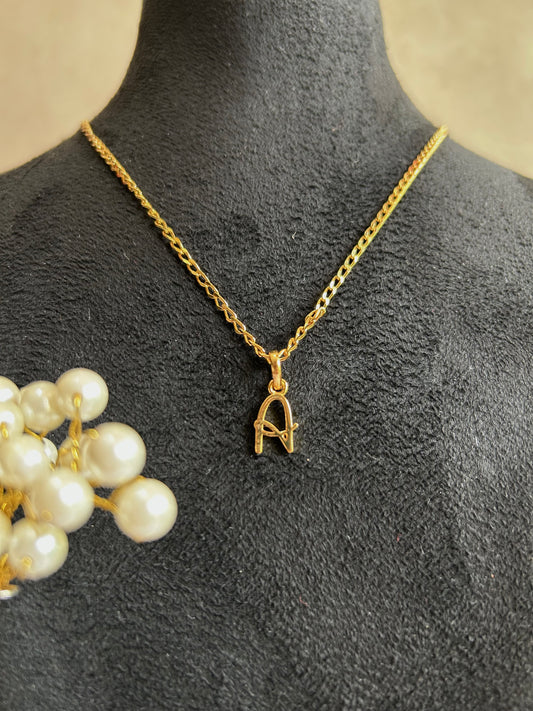 "A" Name Initial Necklace