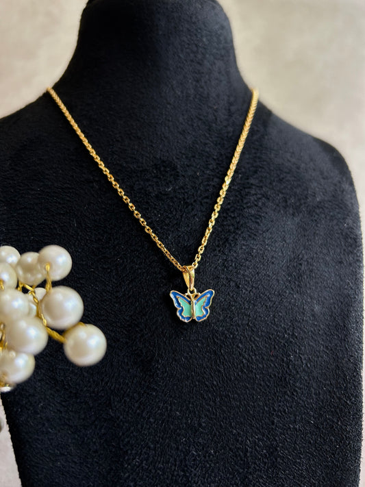 Blue Butterfly Necklace